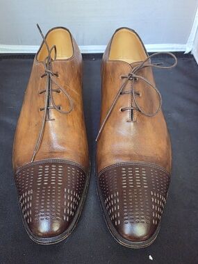 VTG Tanino Crisci Handmade Italian Leather Wholecut Oxford Shoes Brown